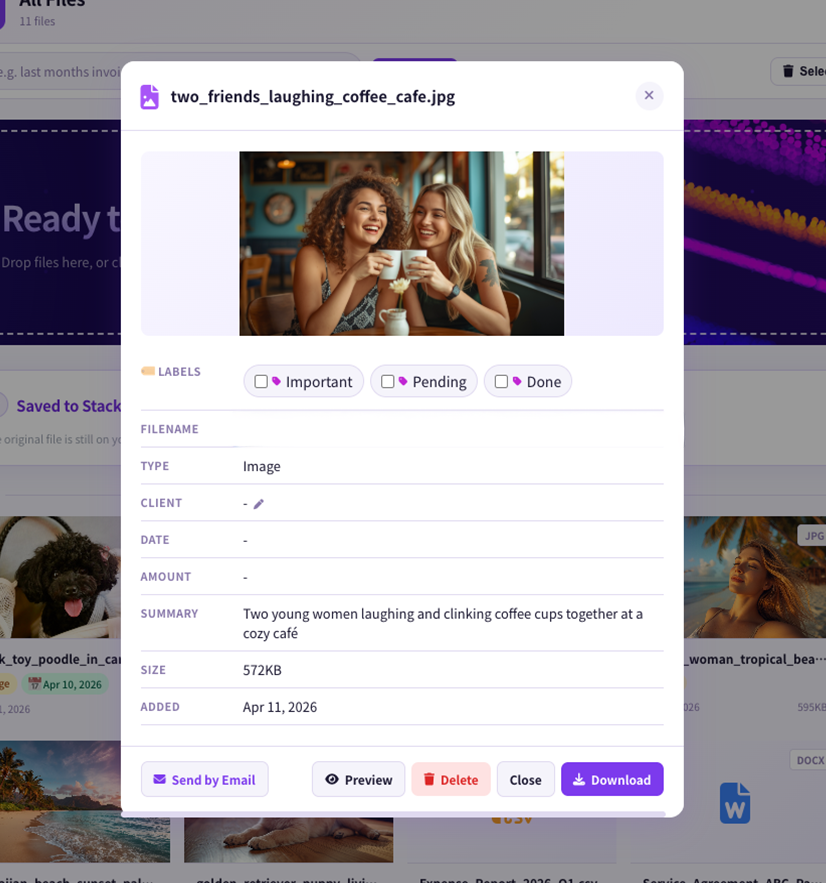 Preview screen